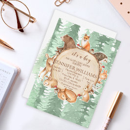 Convites Chá de fraldas de chá do bebê Woodland