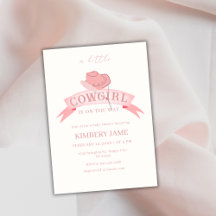 Chá de fraldas de chapéu de Cowgirl Ocidental rosa