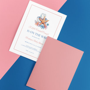 Convites Chá de fraldas de Chapéu e Capas de Costeira