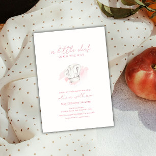 Convites Chá de fraldas de Chef Moderno, Cor de Água Rosa