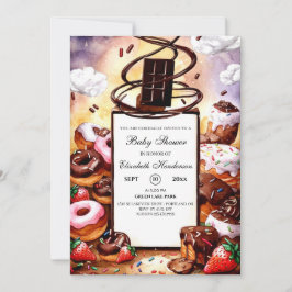 Convites Chá de fraldas de chocolate