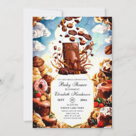 Convites Chá de fraldas de Chocolate Encantado Boho