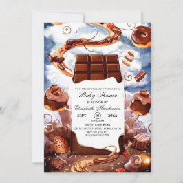Convites Chá de fraldas de chocolate simples