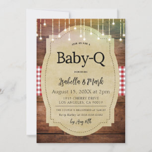 Convites Chá de fraldas de churrasco Baby-Q