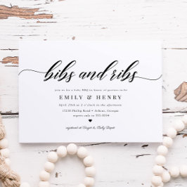 Convites Chá de fraldas de CHURRASCO de Casais Elegante Clá