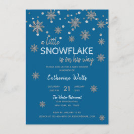 Convites CHÁ DE FRALDAS de Cinzas Azul de Prata| GAROTO