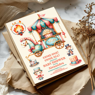 Convites Chá de fraldas de Circo de Carnaval