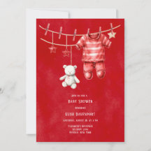 Chá de fraldas de Clothesline do Urso Vermelho Nat