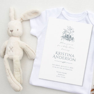 Convites Chá de fraldas de Código QR do Nest do Pássaro Vin