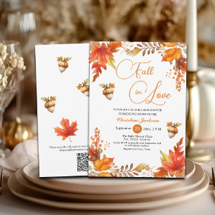Convites Chá de fraldas de Código QR Floral Boho