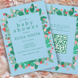 Convites Chá de fraldas de Código QR PERSONALIZADO de Corda