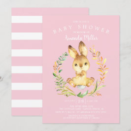 Convites Chá de fraldas de coelhinha doce