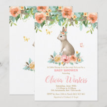 Chá de fraldas de Coelho Floral