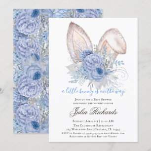 Convites chá de fraldas de coelhos de Páscoa neutro em g