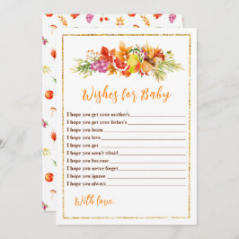 Convites Chá de fraldas De Colheita De Outono Deseja Bebê
