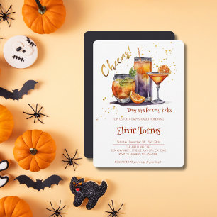 Convites Chá de fraldas de coquetéis do Halloween