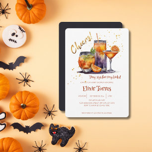 Convites Chá de fraldas de coquetéis do Halloween
