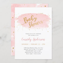 Chá de fraldas de Cor de Água Dourada e Rosa de Te