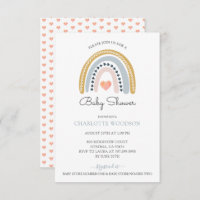 Chá de fraldas de Coração Rosa Arco-Íris