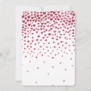 Convites Chá de fraldas de Corações Caindo em Aquarela