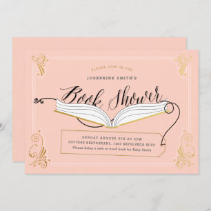 Convites Chá de fraldas de Cores Personalizado do Blush e D