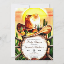 Chá de fraldas De Cowboy Do Pastel Whimsical