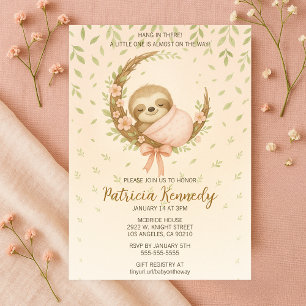 Convites Chá de fraldas de Cozy Sloth Woodland