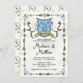 Convites Chá de fraldas de Crest de Storages Whimsical Dese