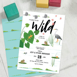 Convites Chá de fraldas de Criaturas Selvagens do Pântano