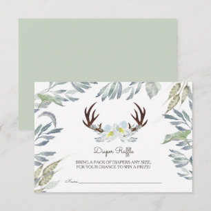 Convites Chá de fraldas de Deer Antler Boy Raffle