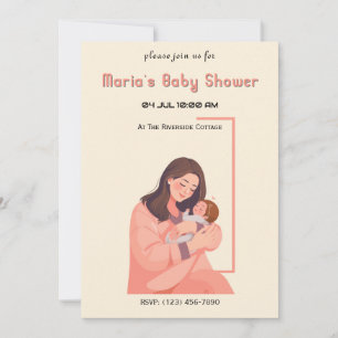 Convites Chá de fraldas de Design para bebê e mãe