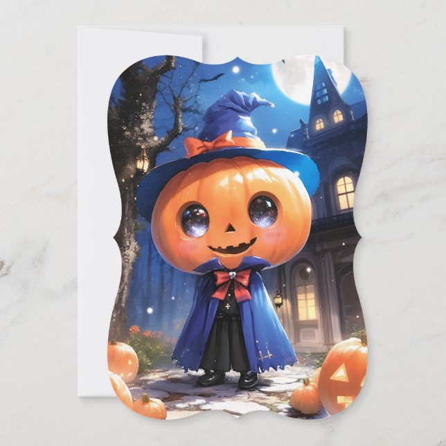 Convites Chá de fraldas de Dia das Bruxas da Abóbora Bonita (Verso)