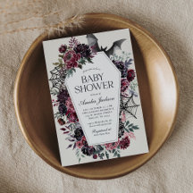 Chá de fraldas de Dia das Bruxas de Coffin Floral 