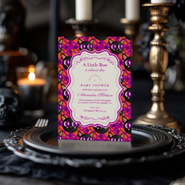 Convites Chá de fraldas de Dia das Bruxas Psicodélico (Criador carregado)