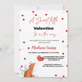 Convites Chá de fraldas de Dia de os namorados de Coração R