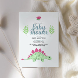 Convites Chá de fraldas de Dinossauro da Selva Azul e Cura