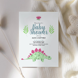 Convites Chá de fraldas de Dinossauro da Selva Azul-T-Rex