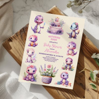 Chá de fraldas de Dinossauro Rosa-Cento