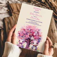 Chá de fraldas de Dinossauro Rosa Rosa Floral da S