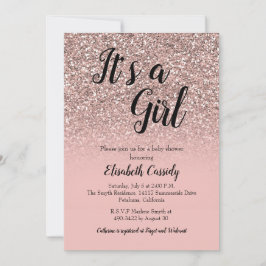 Convites Chá de fraldas de Dissipador de Glitter Dourado Ro