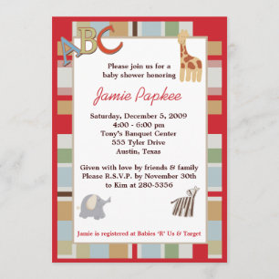 Convites Chá de fraldas de distribuição de sopa de Alfab