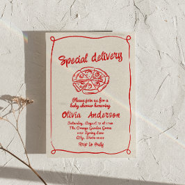 Convites Chá de fraldas de Diversão de Entrega Especial Des