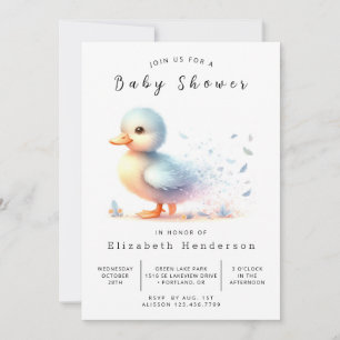 Convites Chá de fraldas de Duck Editável do Boho