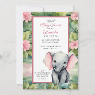 Convites Chá de fraldas de Elefante Bonito