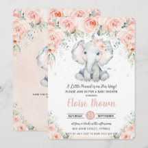 Chá de fraldas de Elefante Floral do Pastel Chic B