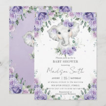 Chá de fraldas de Elefante Floral Purple Lilac