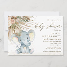 Chá de fraldas de Elefante Neutro do Boho Pampas