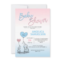 Chá de fraldas de Elefante Neutro ou Menino Azul R