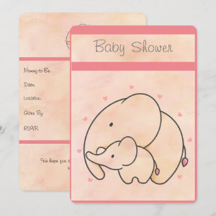 Convites Chá de fraldas de Elefante para Bebês