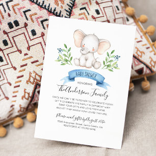 Convites Chá de fraldas De Elefante Para Bebês Por Correi
